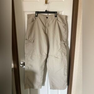Men's Tan Wrangler Cargo Pants 38x29 active lightweight